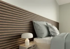 Akoestische Wandpanelen|Kleurstalen > CanDo Kleurstaal lattenwand Decowall Acoustic walnoot 25x30cm
