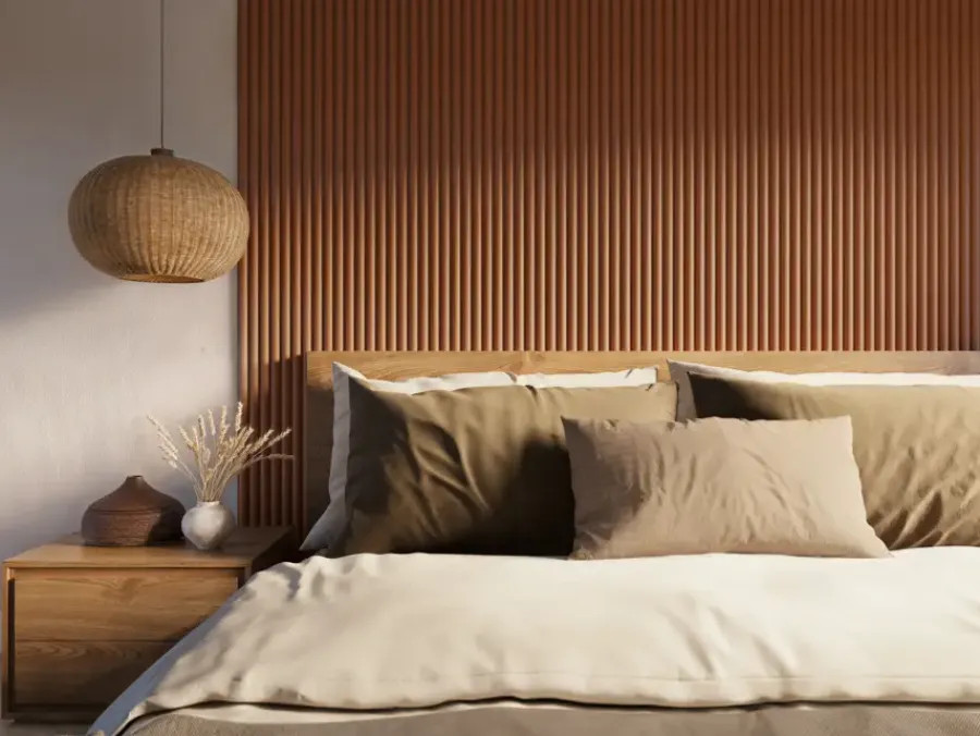 Akoestische Wandpanelen|Kleurstalen > CanDo Kleurstaal lattenwand Decowall Acoustic Curve terra 25x30cm