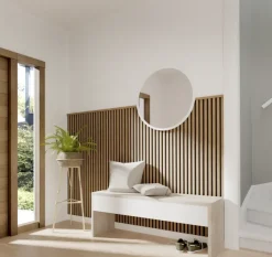 Akoestische Wandpanelen|Kleurstalen > CanDo Kleurstaal lattenwand Decowall Acoustic brons eiken 25x30cm