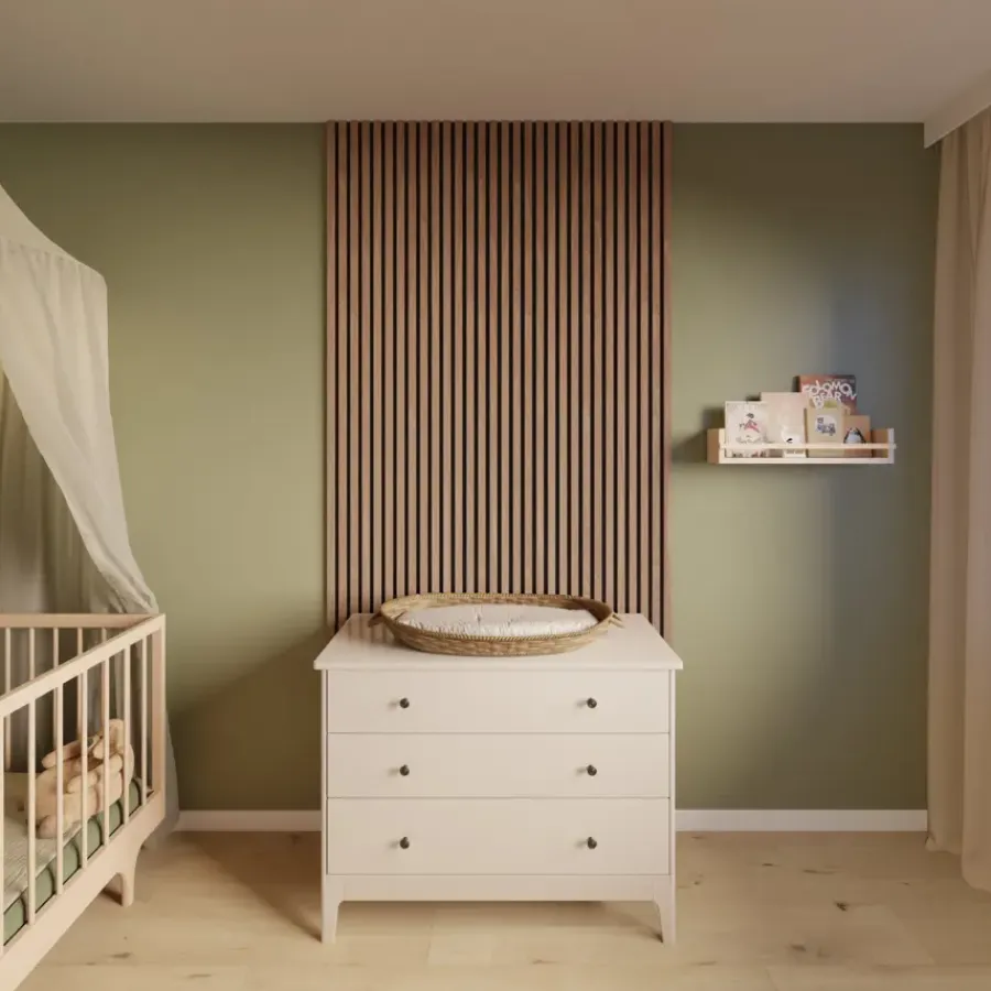 Akoestische Wandpanelen|Kleurstalen > CanDo Kleurstaal lattenwand Decowall Acoustic brons eiken 25x30cm