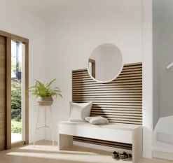 Akoestische Wandpanelen|Kleurstalen > CanDo Kleurstaal lattenwand Decowall Acoustic brons eiken 25x30cm
