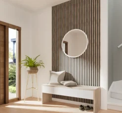 Akoestische Wandpanelen|Kleurstalen > CanDo Kleurstaal lattenwand Decowall Acoustic grijs eiken 25x30 cm