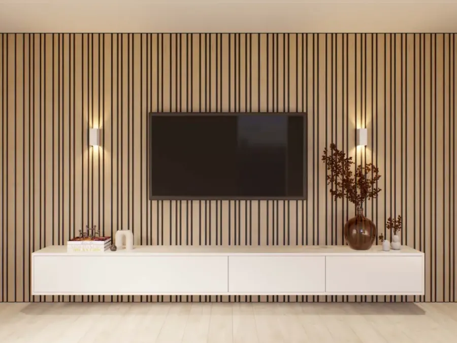 Akoestische Wandpanelen|Kleurstalen > CanDo Kleurstaal lattenwand Decowall Acoustic Blend naturel eiken 25x30cm