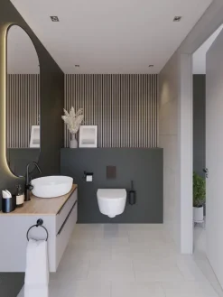 Akoestische Wandpanelen|Kleurstalen > CanDo Kleurstaal lattenwand Decowall Acoustic vergrijsd eiken 25x30cm