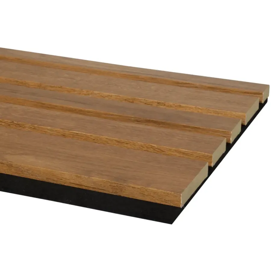 Akoestische Wandpanelen|Kleurstalen > CanDo Kleurstaal lattenwand Decowall Acoustic Blend brons eiken 25x30cm