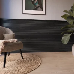 Akoestische Wandpanelen|Kleurstalen > CanDo Kleurstaal lattenwand Decowall Acoustic zwart 25x30cm