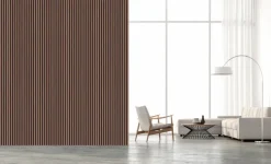Akoestische Wandpanelen|Kleurstalen > Silentlines Kleurstaal lattenwand walnoot 20 x 30 cm