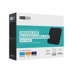 Draadloze Schakelaars|Schakelaars > KlikAanKlikUit Draadloze enkelvoudige/dubbele wandschakelaar AWST-9000Z Zwart