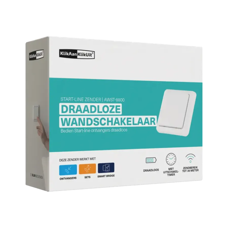 Draadloze Schakelaars|Schakelaars > KlikAanKlikUit Wandschakelaar AWST-8800