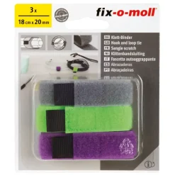 Kabelklemmen > Fix-o-moll Klittenbinders 3 kleuren 180x20mm - 3 stuks