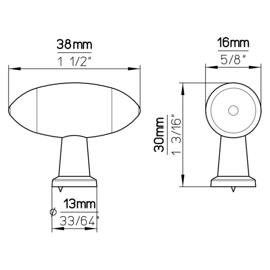Knop Fanny messing antiek 38mm