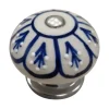 Knop Fem keramiek blauw wit 40 mm