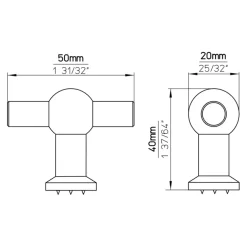 Knop Thea rvs look 50mm