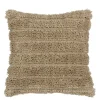 Kussen pluche streep beige 45 x 45 cm