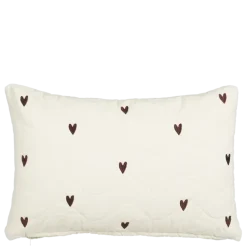 Kussen print hart paars 55 x 35 cm