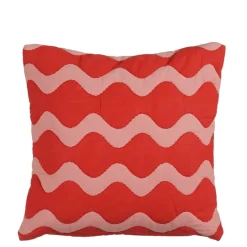 Kussen rood scallopes - l45xb45xh10cm