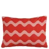 Kussen rood scallopes - l55xb35xh10cm