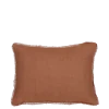 Kussen ruffled licht bruin 35 x 25 cm