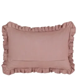 Kussen ruffled oud roze - l55xb35xh10cm