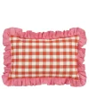 Kussen ruit rood - l55xb35xh10cm