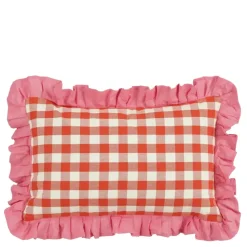 Kussen ruit rood - l55xb35xh10cm