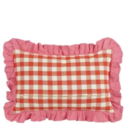 Kussen ruit rood - l55xb35xh10cm