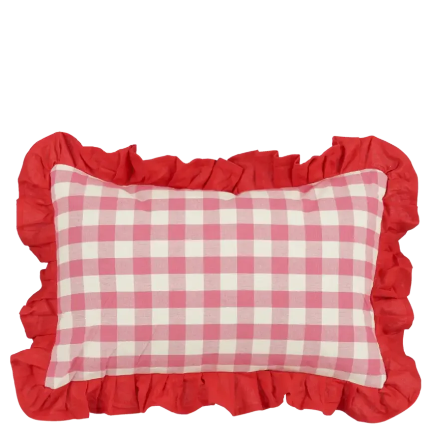 Kussen ruit roze - l55xb35xh10cm