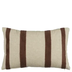 Kussen streep donker bruin - l55xb35xh10cm