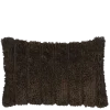 Kussen streep donker bruin 55 x 35 cm