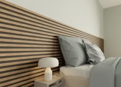 Akoestische Wandpanelen|Viltpanelen > Cando Green Lattenwand Decowall Acoustic brons eiken 260x30cm,2 stuks (1.56m2)
