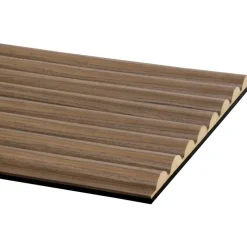 Akoestische Wandpanelen|Wand- & Plafondplaten > CanDo Lattenwand Decowall Acoustic Curve walnoot 260x30cm, 2 stuks (1.56m2)