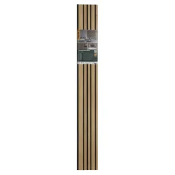 Akoestische Wandpanelen|Viltpanelen > CanDo Lattenwand Decowall Acoustic Blend brons eiken, combinatie van verschillende breedtes, 260x30cm, 2 stuks (1.56m2)