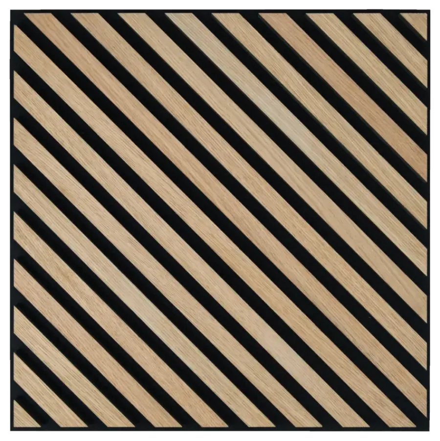 Akoestische Wandpanelen|Wand- & Plafondplaten > Silentlines Lattenwand tegel Hongaarse punt licht eiken 55,3x55,3 cm, dikte 22 mm - 2 stuks per pak