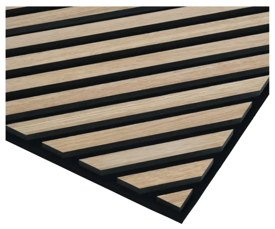 Akoestische Wandpanelen|Wand- & Plafondplaten > Silentlines Lattenwand tegel Hongaarse punt licht eiken 55,3x55,3 cm, dikte 22 mm - 2 stuks per pak