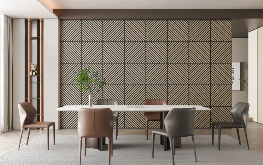 Akoestische Wandpanelen|Wand- & Plafondplaten > Silentlines Lattenwand tegel Hongaarse punt licht eiken 55,3x55,3 cm, dikte 22 mm - 2 stuks per pak