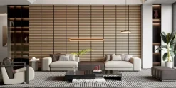 Akoestische Wandpanelen|Wandpanelen > Silentlines Lattenwand tegel 55,3x55,3 cm licht eiken, dikte 22 mm - 2 stuks (0,612m²)