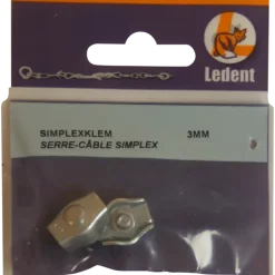 Ledent kabelklem simplex tot Ø 3 mm verzinkt (2 stuks)