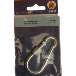 Ledent karabijnhaak met moer verzinkt 80 mm