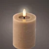 LED kaars wax bruin