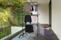 Wasmachine Accessoires > LEIFHEIT droogtoren Pegasus 420 Solid Comfort - 42 m drooglengte - incl. wieltjes en incl. kledinghangers - zwart