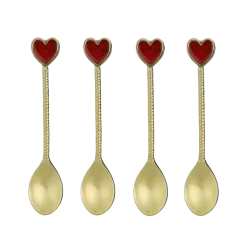 Lepel hart goud 4 stuks - l13xb2,5cm