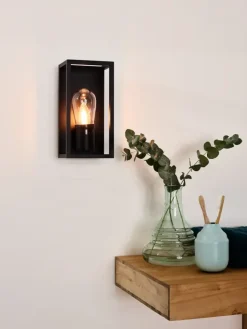 Lucide badkamer wandlamp Carlyn zwart