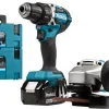 Gereedschapskoffers > Makita 18V LXT accuboormachine + haakse slijper combinatieset (incl. 2 accu's 5.0Ah + lader)
