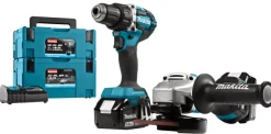 Gereedschapskoffers > Makita 18V LXT accuboormachine + haakse slijper combinatieset (incl. 2 accu's 5.0Ah + lader)