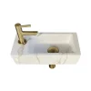 Marho fonteinset compleet links Ondine S mini wit + geborsteld messing