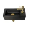 Marho fonteinset compleet rechts Ondine S mini zwart + geborsteld messing