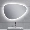 Marho Huevo organische badkamerspiegel met verlichting en verwarming dimbaar Ø 70 cm