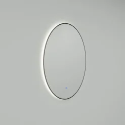 Marho Mavri badkamerspiegel verlichting dimbaar mat zwart Ø 100 cm