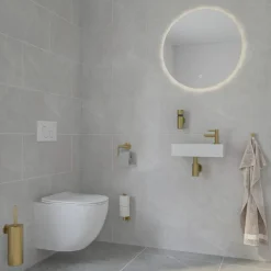 Marho Toiletrolhouder Luxor met klep geborsteld messing
