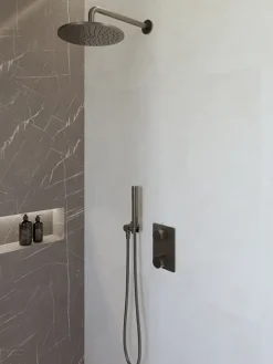 Marho Valdra regendouche set inbouw met thermostaatkraan 25 cm gun metal